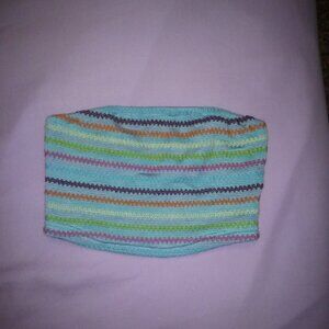 Blue striped shein tube top